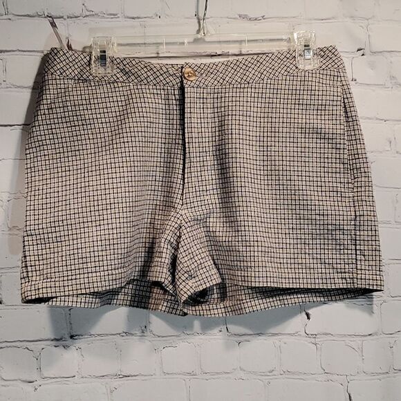 Relay the blues 90s plaid linen blend shorts - Picture 1 of 5